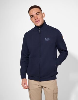 Sweatvest - Opstaande kraag - donkerblauw