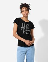T-shirt - Stampa glitterata - nero