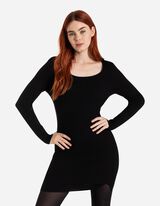 Pletena haljina - Me&scaron;avina viskoze - crno