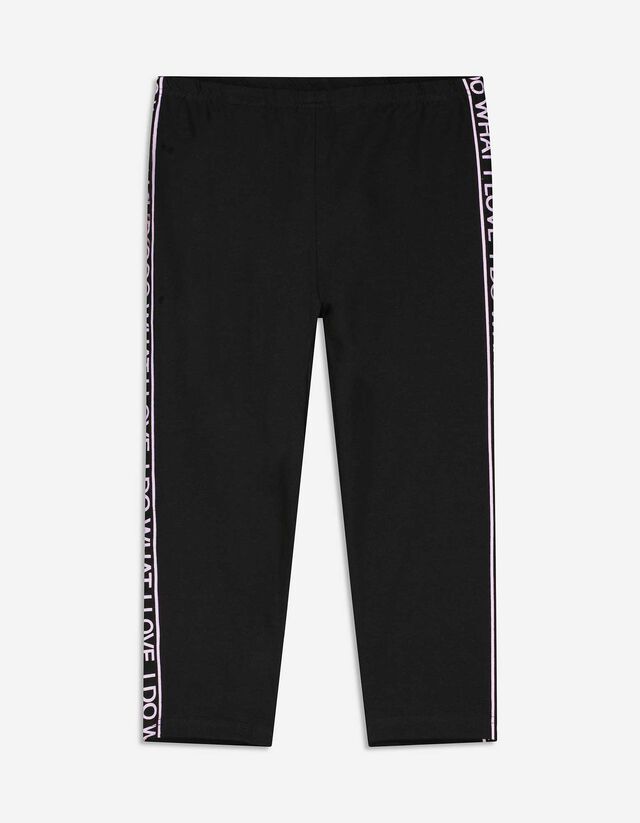 legginsy - kontrastowe paski - czarny