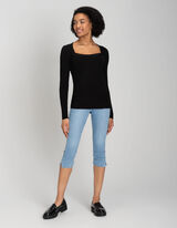Pull-over - Viscose m&eacute;lang&eacute;e - Noir
