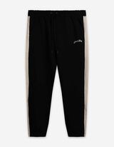 spodnie joggingowe - kontrastowe paski - czarny