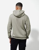 Trikotažinis megztinis - Gaubtas - tamsiai zalias