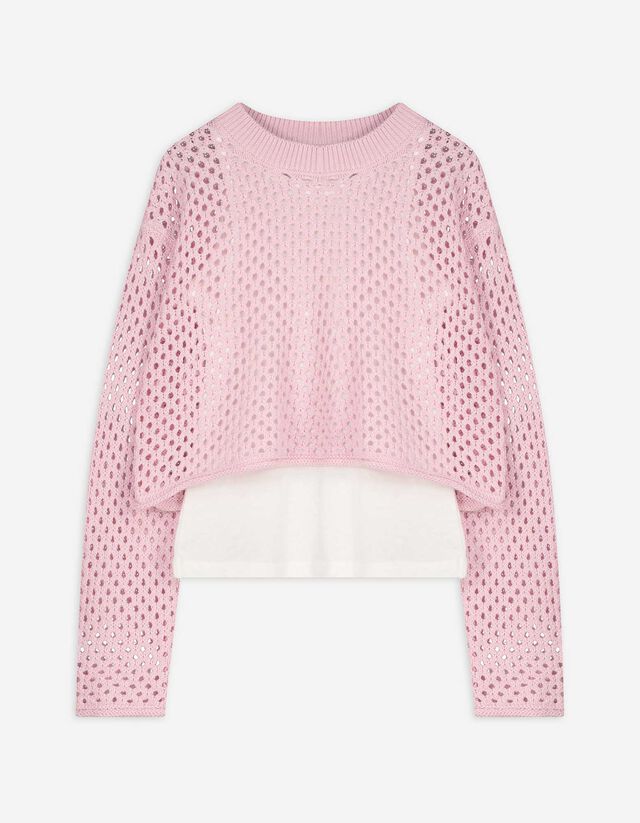 set z crop hoodie a topu - ruzova