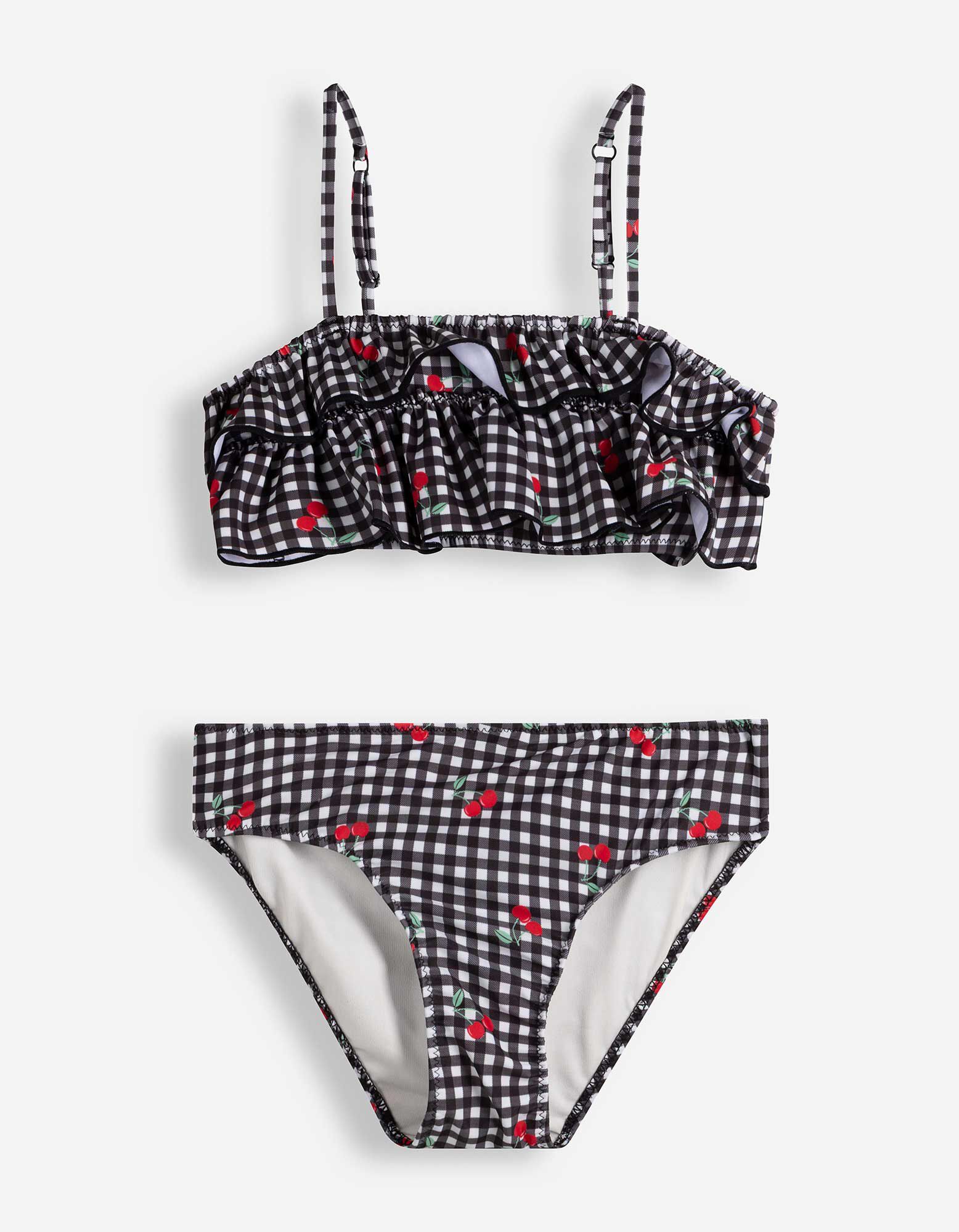 Ensemble haut de bikini et slip de bikini - Imprim&eacute; all-over - Blanc cass&eacute;