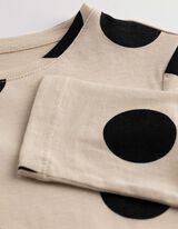 Kleid - Punktemuster - Beige