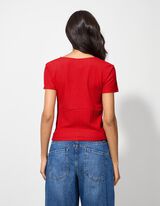 T-Shirt - Wickeloptik - rot