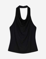 Ujjatlan felső - V&iacute;zes&eacute;s nyak&uacute; - fekete