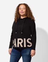 Pull-over - Inscription - Noir