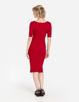 Gebreide jurk - Aansluitend - donkerrood