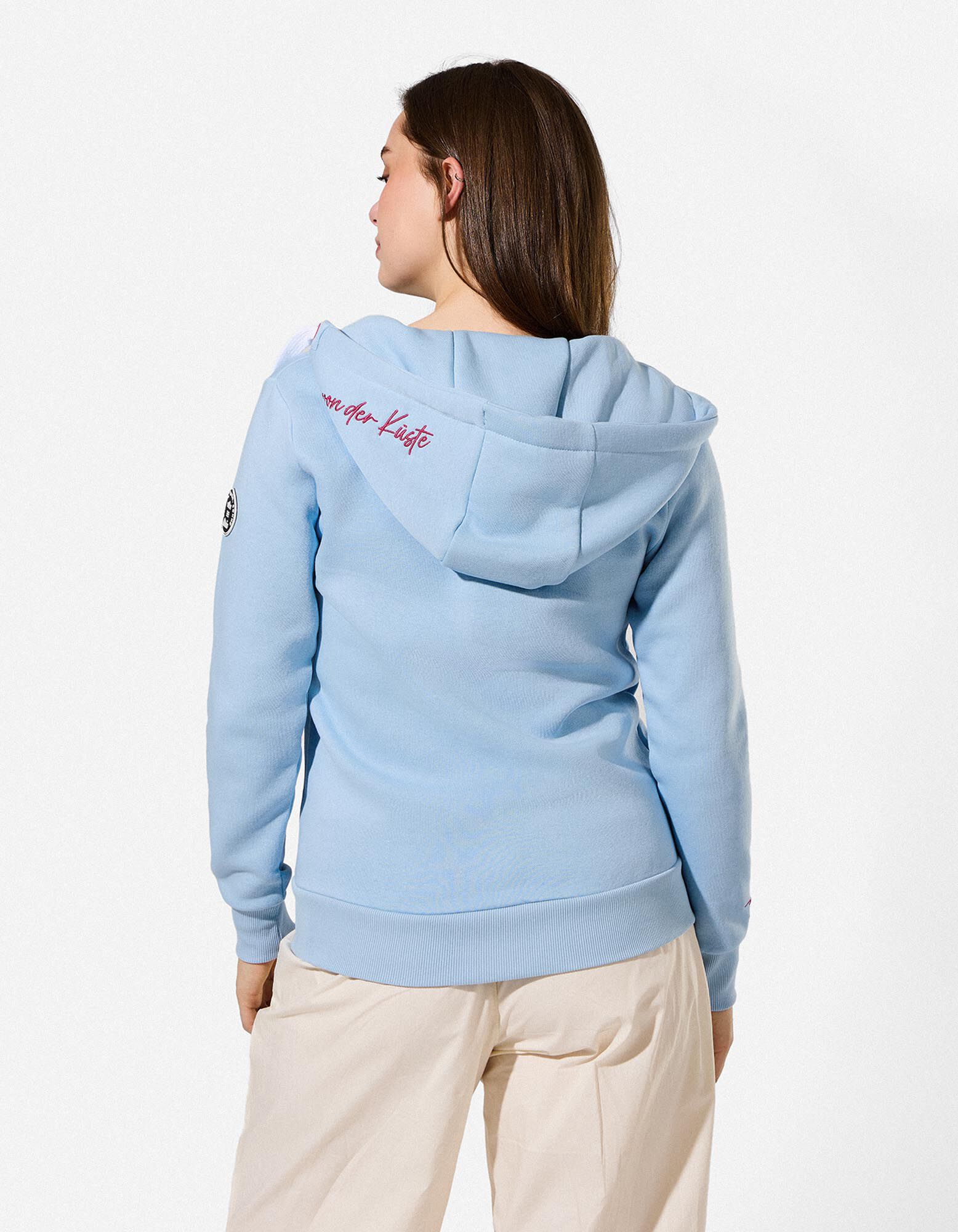 Sweatjacke - Stickerei - blau