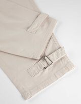 Kelnės su kišenėmis - Medvilnės mišinys - smelio spalvos