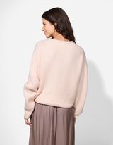 Pul&oacute;ver - V-kiv&aacute;g&aacute;s - rozsaszin