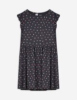 Kleid - Allover-Print - dunkelgrau