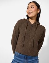 Cardigan - Cappuccio - marrone