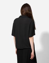 bluzka koszulowa - jednokolorowy - czarny