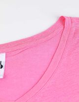 T-shirt - Misto lino - rosa fucsia