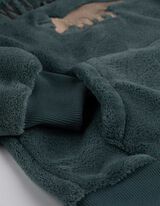 Kapucnis felső - Plüss - zöld