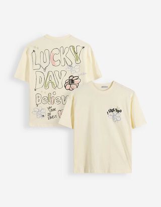 T-Shirt - Print - Gelb