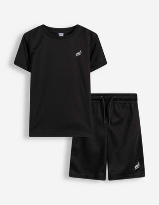 Set aus T-Shirt und Hose - Frontprint - Schwarz