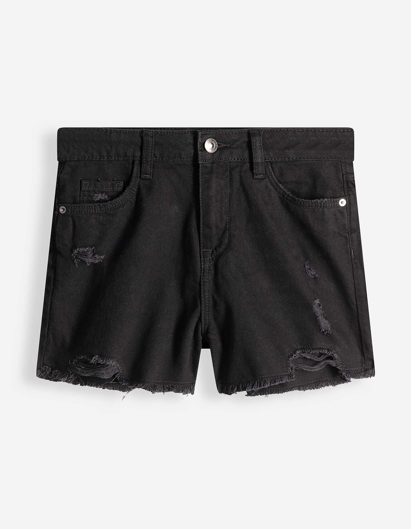 Jeansshorts - Destroyed - schwarz