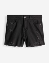 Jeansshorts - Destroyed - schwarz