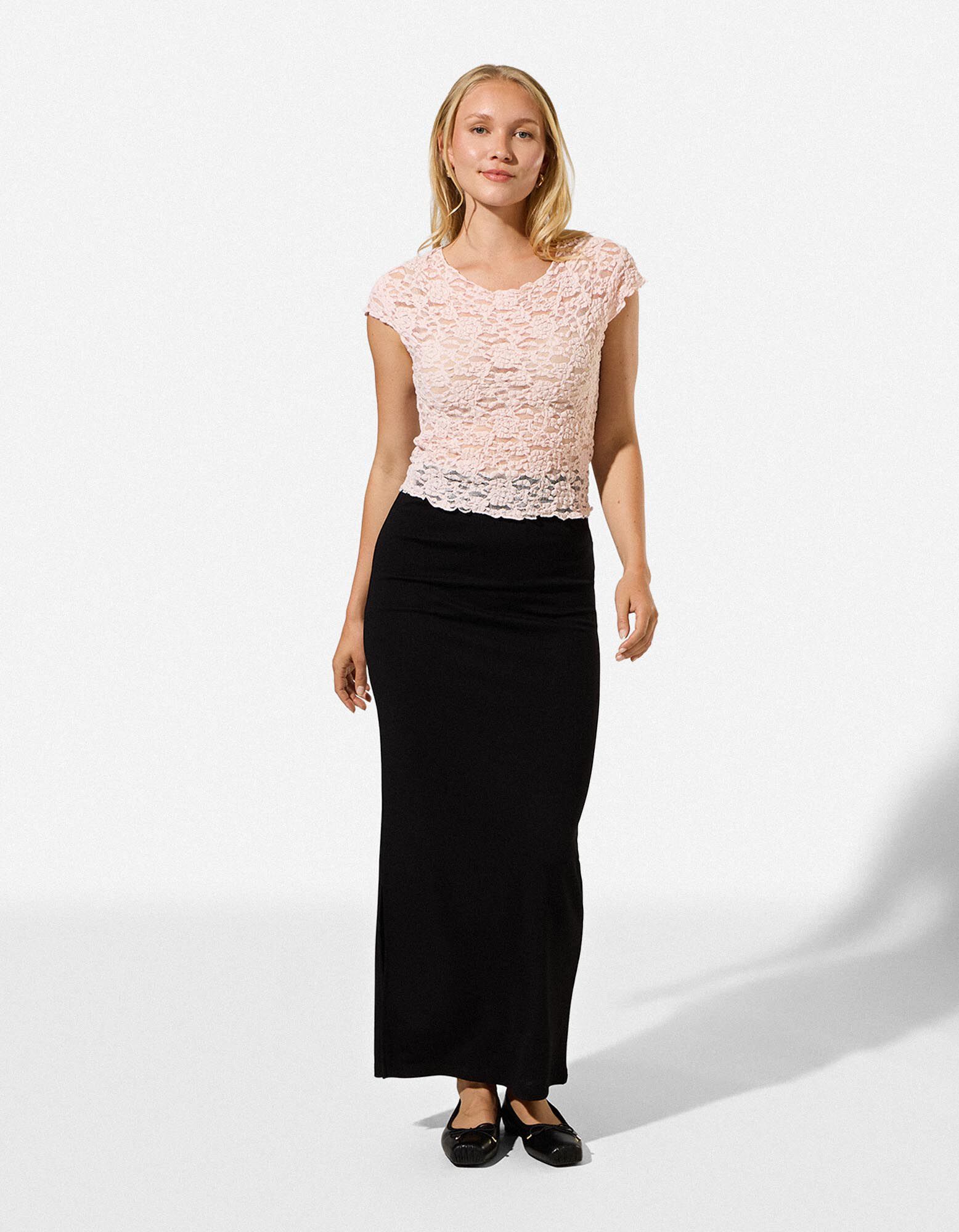 T-Shirt - Muschelsaum - Rosa