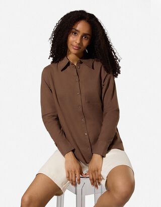 Overhemdblouse - bruin
