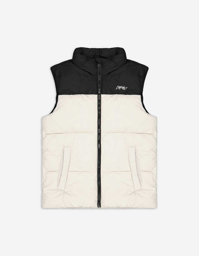 Bodywarmer - Contrasterende inzetten - lichtgrijs