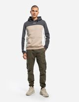 Felpa con cappuccio - Blocchi di colore - grigio scuro