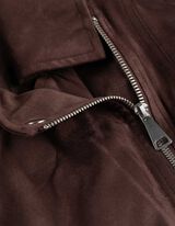 Bikerjacke - Wildlederimitat - braun