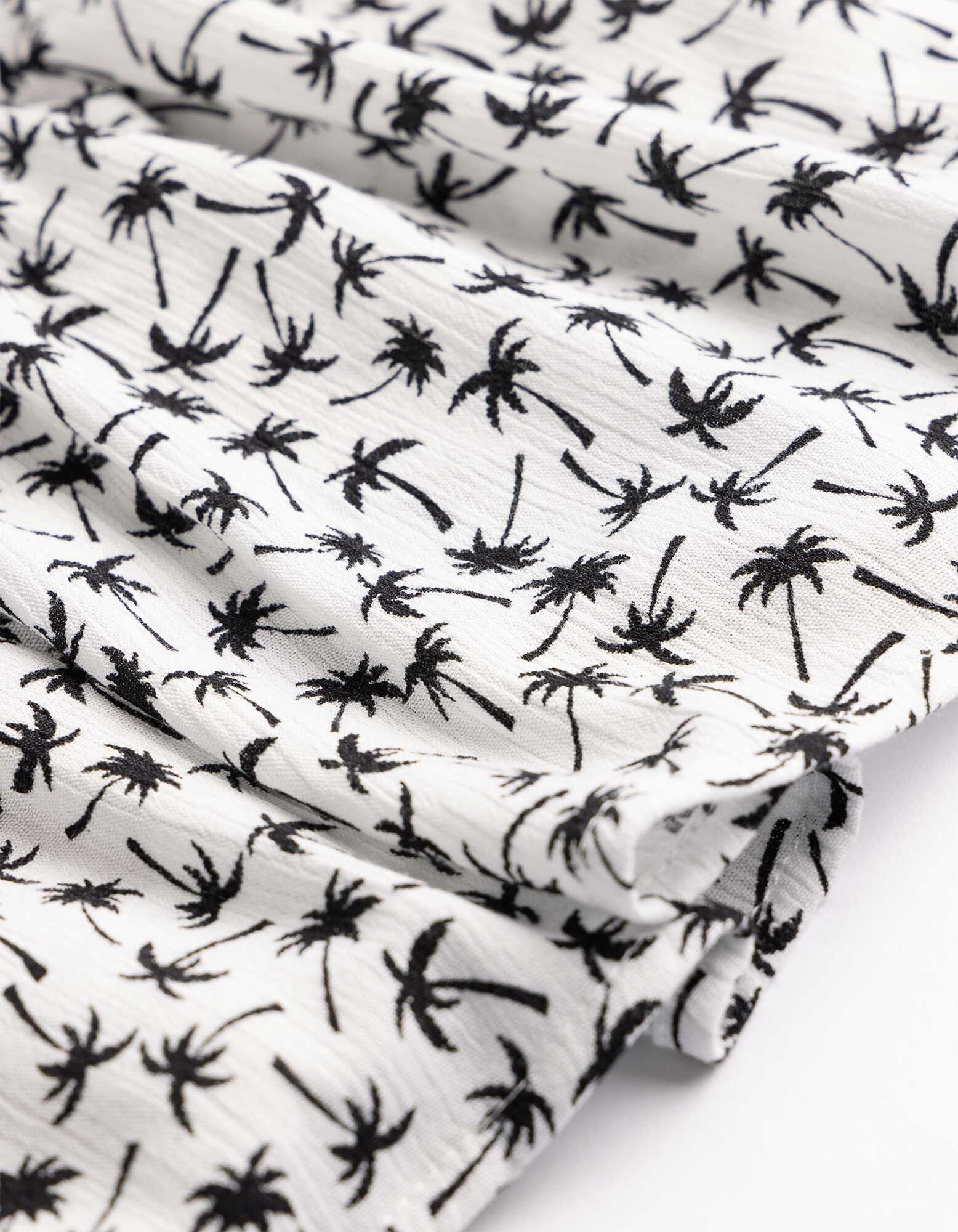 Jupe-short - Imprim&eacute; all-over - Blanc cass&eacute;