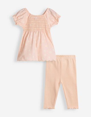 P&oacute;l&oacute; &eacute;s leggings szett - Elsz&oacute;rt nyomott minta - narancs