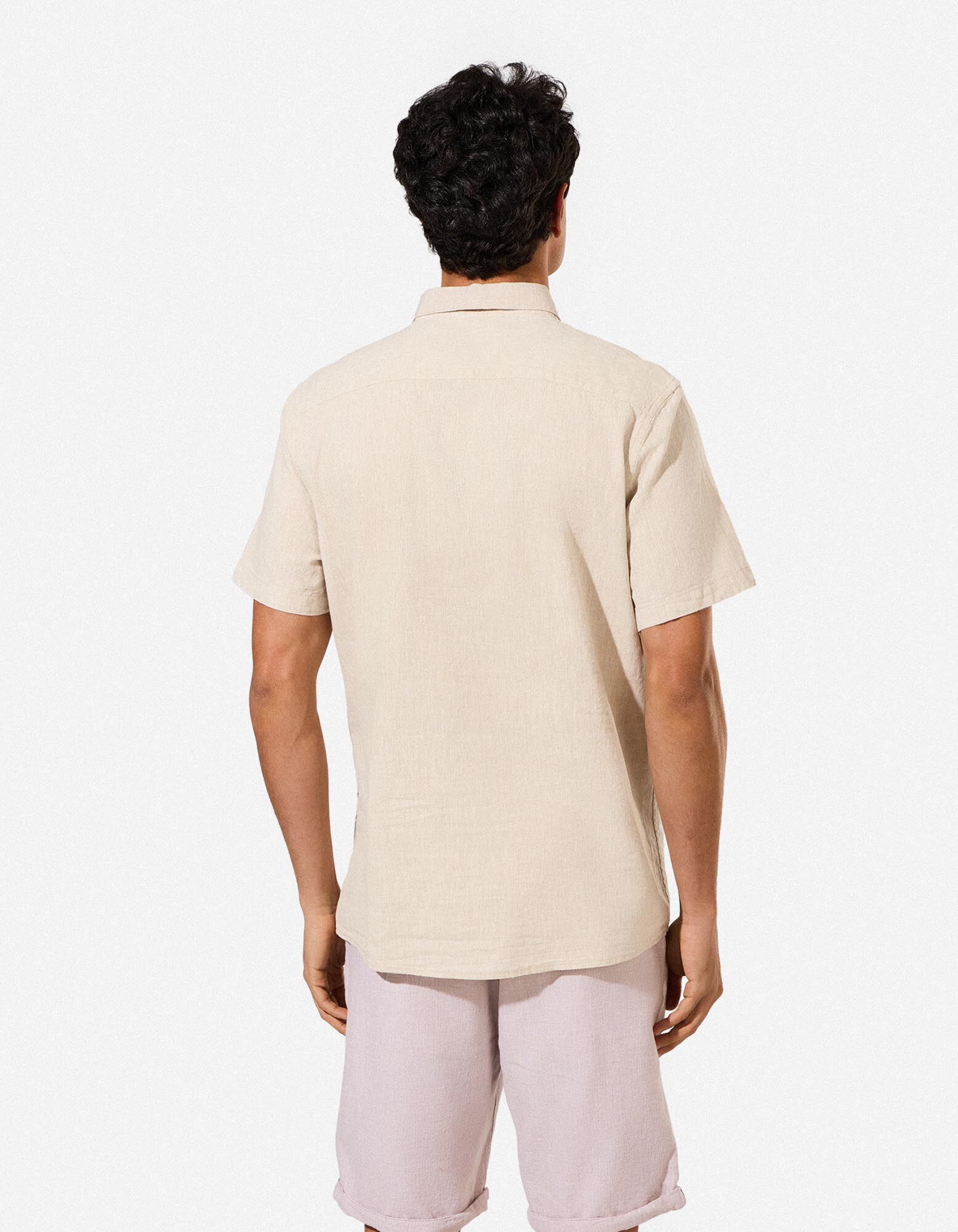 Chemise - Lin m&eacute;lang&eacute; - Beige