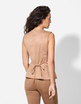 Gilet - Imitazione di camoscio - marrone