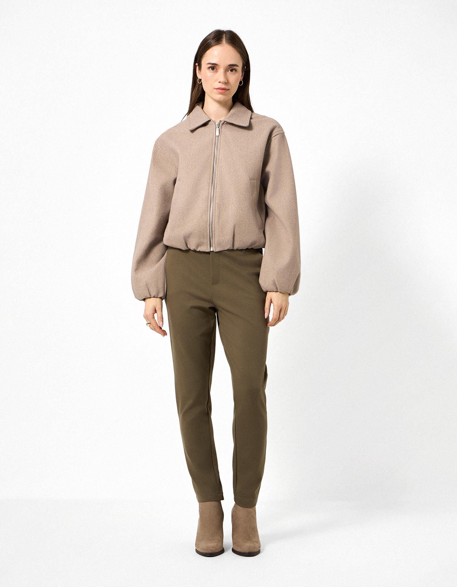 Blouson - Woll-Optik - Beige