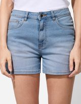 Pantaloncini di jeans - Vita alta - celeste