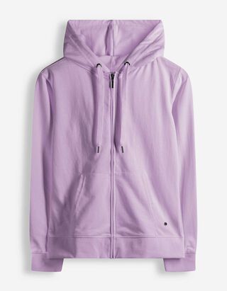 Sweatjacke - Kapuze mit Tunnelzug - lila