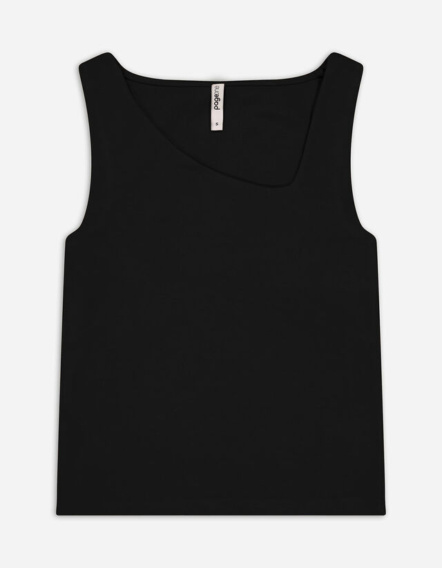Top - Amestec de bumbac - Negru