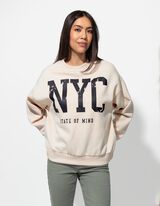 Felpa - Scritta - beige