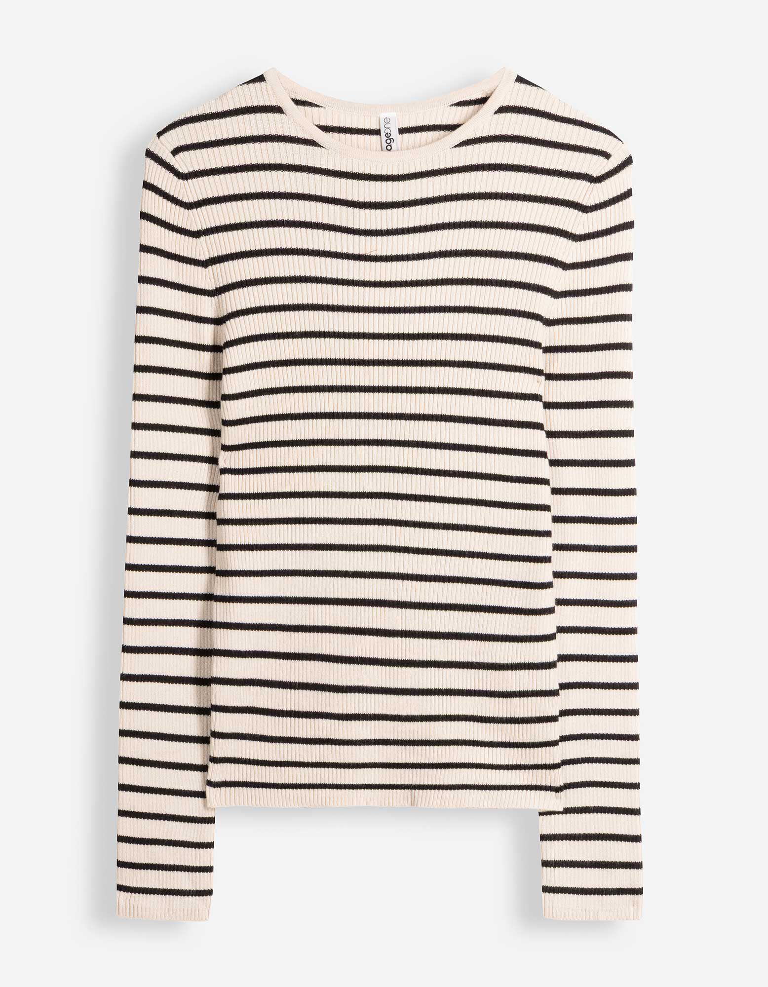 Pullover - Rippenstruktur - Beige