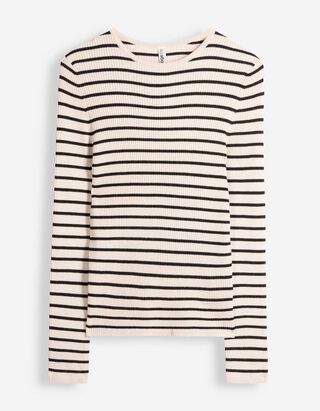 Pullover - Rippenstruktur - Beige