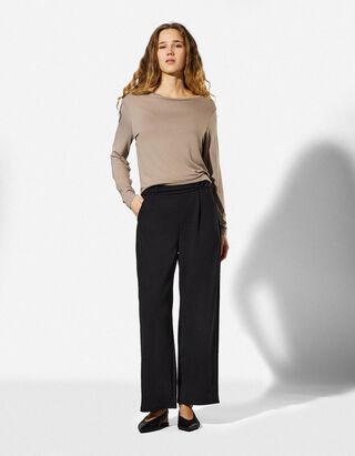 Culotte - Webstoff - schwarz