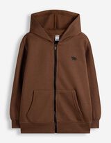 Sweatjacke - Oversized Fit - Braun