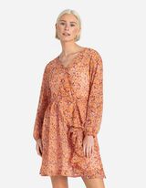 Haljina - Lažni preklop - ruzicasta