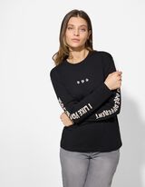 Longsleeve - Print op rug - donkergrijs