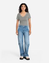 T-shirt - Inserto in pizzo - verde