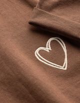 T-shirt - Borduursels - bruin