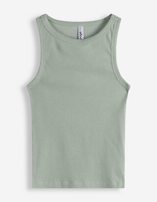 Top sans manches de court - C&ocirc;tes - turquoise