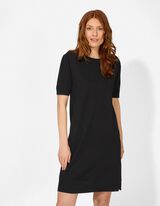 Strickkleid - Kurze &Auml;rmel - schwarz
